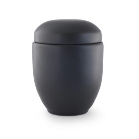31 kerámia urna fekete matt mázas felülettel, motívum nélkül temetéshez
