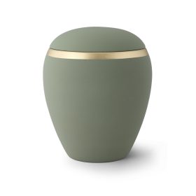 Colour Line – 74 kerámia urna hamvasztásos temetéshez olívazöld színben arany díszítéssel 