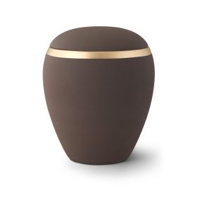 Colour Line – 76 kerámia urna hamvasztásos temetéshez kávébarna színben arany díszítéssel  