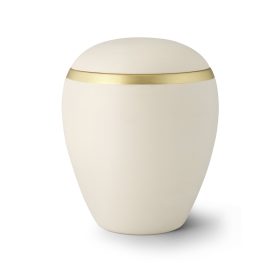 Colour Line – 78 kerámia urna hamvasztásos temetéshez krémszínben arany díszítéssel