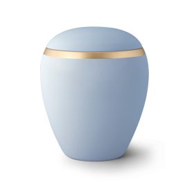 Colour Line – 80 kerámia urna hamvasztásos temetéshez égkék színben arany díszítéssel 