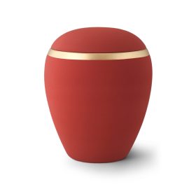 Colour Line – 83 kerámia urna hamvasztásos temetéshez rubinvörös színben arany dekorcsíkkal