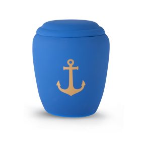 1019A tengeri urna kék színben, horgony motívummal, vízben oldódó anhidritből