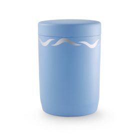   1060FB – Vízben oldódó urna anhidritből, fríz kék felülettel, ezüst hullám motívummal