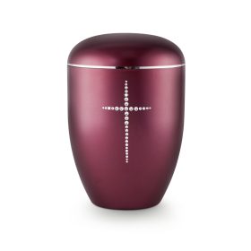 Edition Karat 1526 urna gyöngyház bársonyvörös színben Swarovski kristály kereszttel