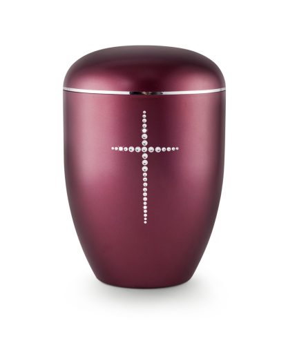 Edition Karat 1526 urna gyöngyház bársonyvörös színben Swarovski kristály kereszttel