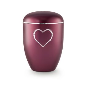 Edition Karat 1529 urna gyöngyház bársonyvörös színben Swarovski kristály szívvel