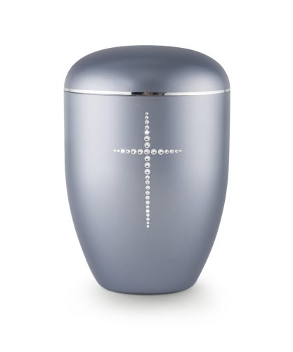 Edition Karat 1546 urna gyöngyház acélszürke színben Swarovski kristály kereszttel