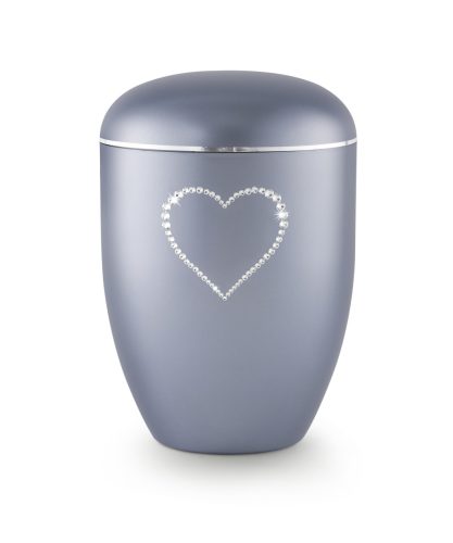 Edition Karat 1549 urna gyöngyház fényű acélszürke színben Swarovski kristály szívvel