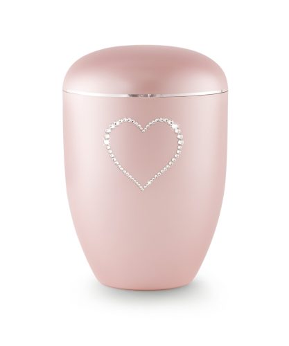 Edition Karat 1559 urna gyöngyház rózsaszín színben Swarovski kristály szívvel
