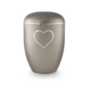 Edition Karat 1579 urna gyöngyház füstszürke színben Swarovski kristály szív díszítéssel