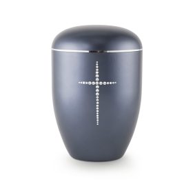 Edition Karat 1596 gyöngyház színű éjféli kék urna Swarovski kristály kereszt díszítéssel