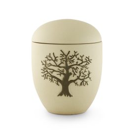 Kerámia urna 17 kézzel festett életfa motívummal hamvasztásos temetéshez