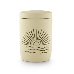 19SUN kerámia urna homokszínű felülettel és kézzel berakott nap motívummal