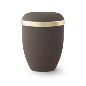 Biológiailag lebomló urna 2016 kávébarna színben arany peremmel temetéshez