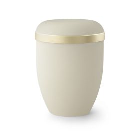 Biológiailag lebomló urna 2017 krémszínben arany peremmel temetéshez