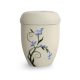 Biológiailag lebomló urna – 2026 krémszínben, kézzel festett nefelejcs motívummal temetéshez  