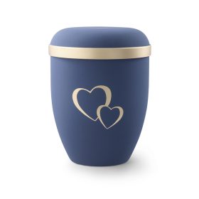 Biológiailag lebomló urna 2029HZ mélykék színben aranyszív motívummal