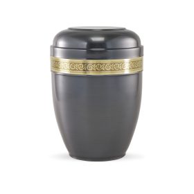 226 - Réz urna, sötét felülettel, körbefutó keres