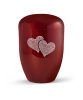Edition Karat 2534 rubinvörös urna Swarovski kristály dupla szívvel, biológiailag lebomló, elegáns és méltóságteljes