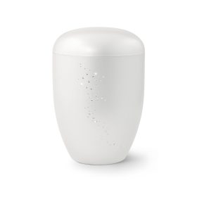 Edition Karat 2550 fehér urna Swarovski kristály csillagfénnyel, biológiailag lebomló, elegáns és méltóságteljes