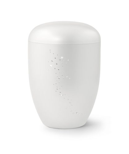 Edition Karat 2550 fehér urna Swarovski kristály csillagfénnyel, biológiailag lebomló, elegáns és méltóságteljes