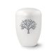 Edition Karat 2556 fehér urna grafitszürke Swarovski kristály életfa motívummal, biológiailag lebomló, elegáns és méltóságteljes