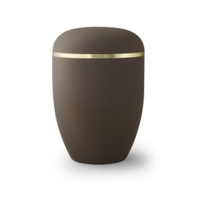 Biológiailag lebomló urna 2976 Xenon kávébarna színben aranysávval temetéshez