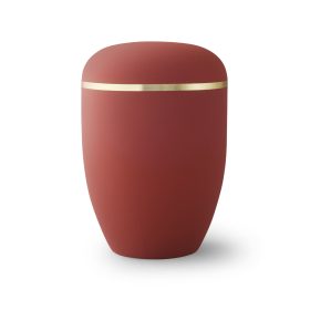 Biológiailag lebomló urna 2983 Xenon rubinvörös színben aranysávval temetéshez