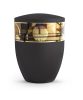 Edition Arte fekete urna arany napmotívummal és geometrikus dekorcsíkkal, biológiailag lebomló