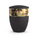 Edition Arte fekete urna arany napmotívummal és geometrikus dekorcsíkkal, biológiailag lebomló