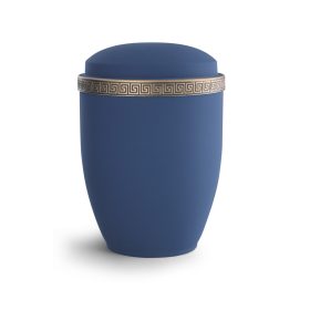 372-081 Athena fém urna tengerkék (marine) színben antik arany meander díszítéssel temetéshez