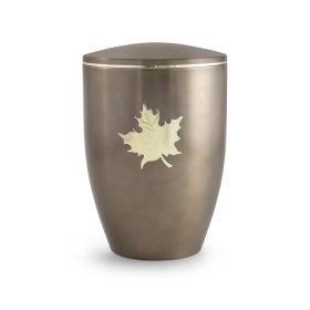   377052 fém urna – Edition Melina, karamellbarna, juharlevél motívummal