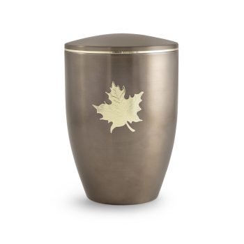   377052 fém urna – Edition Melina, karamellbarna, juharlevél motívummal