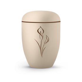 Edition Classique – 4056 urna krém színben, kála virág motívummal, lebomló természetes anyagból