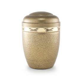 5010BROPA fém urna – arany brokát, pálmaág motívummal
