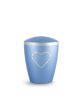 508-509 kisgyermek urna gyöngyházfényű jégkék, Swarovski® kristályszív motívummal