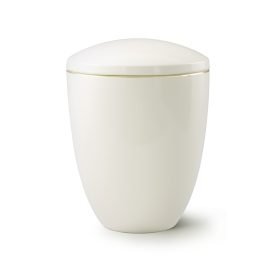 Ceramica 6330 kerámia urna világos elefántcsont színben aranyszegéllyel és csillogó felülettel