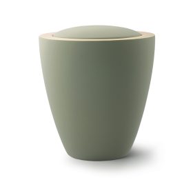 Color Line – 6474 kerámia urna olívazöld színben arany peremmel temetéshez