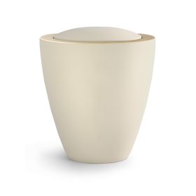 Color Line – 6478 kerámia urna krém színben, aranyszínű peremmel