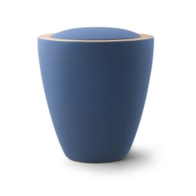 Color Line – 6481 kerámia urna tengerkék színben aranyszínű peremmel