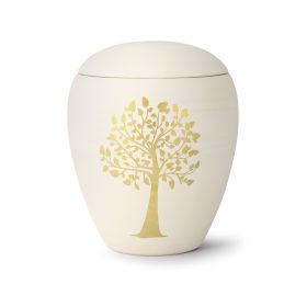 Bianco – 65-6000-103 kerámia urna hamvasztásos temetéshez életfát ábrázoló motívummal 