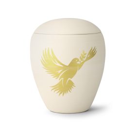 Bianco – 65-6000-104 kerámia urna hamvasztásos temetéshez galamb motívummal 