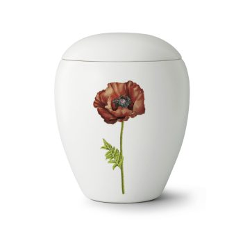 Edition Bianco – 65-6000-2 kerámia urna pipacs motívummal hamvasztásos temetéshez