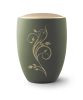 Remember Me 6687R1 kerámia urna pálmazöld színben arany virágdísszel és arany tetővell