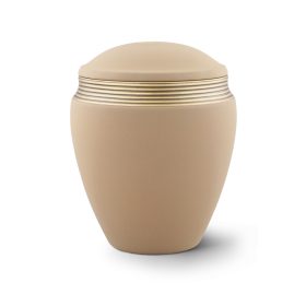 Colour Line – 6775 kerámia urna hamvasztásos temetéshez homokszínben arany díszítéssel 
