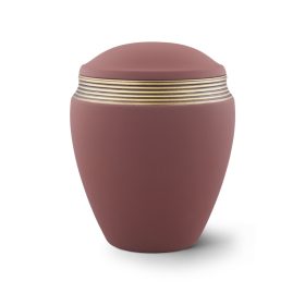 Colour Line – 6785 kerámia urna hamvasztásos temetéshez vörösesbarna színben aranygyűrűs díszítéssel