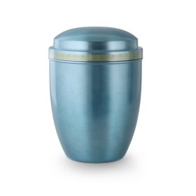 749B fém urna – pasztellkék, görög motívummal