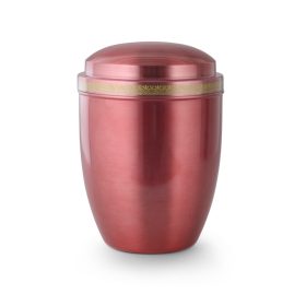 749R fém urna – pasztell rózsaszín, görög motívummal