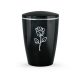 Edition Karat 7896 magasfényű fekete urna Swarovski kristály rózsával – 100% biológiailag lebomló, elegáns urna